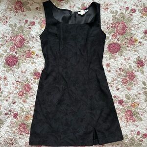 Vintage Floral Black Mini Dress